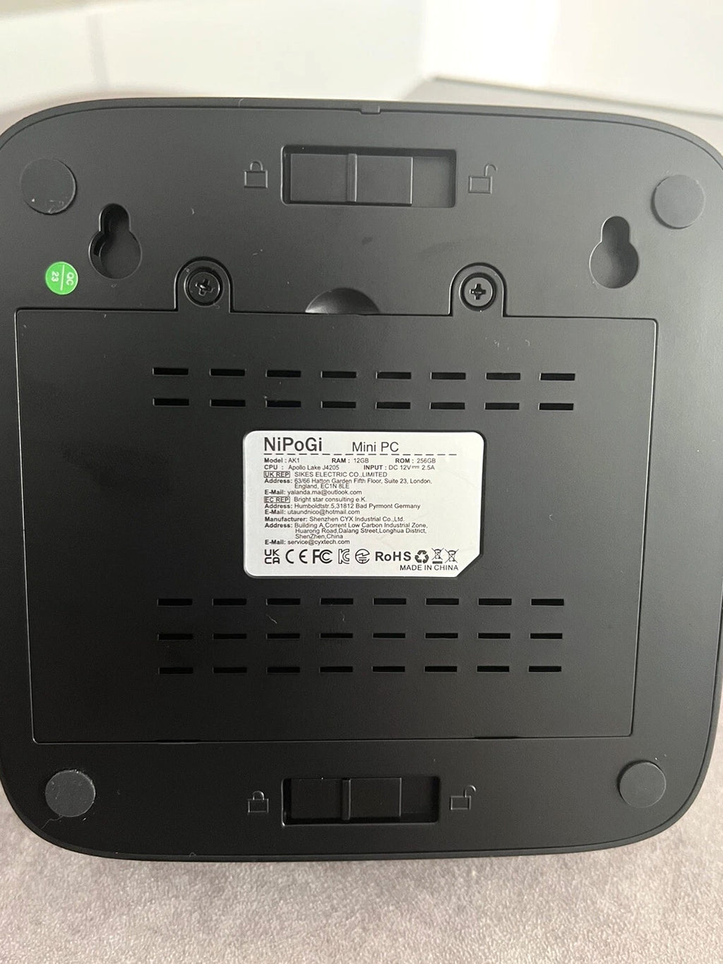 NiPoGi Mini PC 12GB RAM, Pentium J4205, Windows 10 Pro, 256GB mSATA