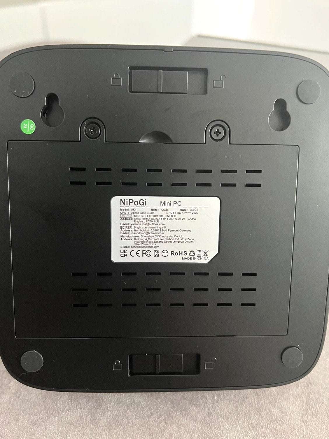 NiPoGi Mini PC 12GB RAM, Pentium J4205, Windows 10 Pro, 256GB mSATA