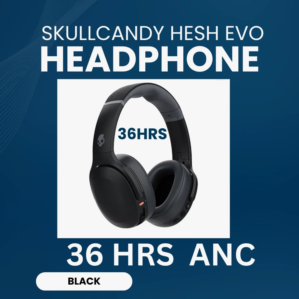 Skullcandy Hesh Evo Over-Ear Bluetooth Headphone- Black ( New & sealed) 36hrs