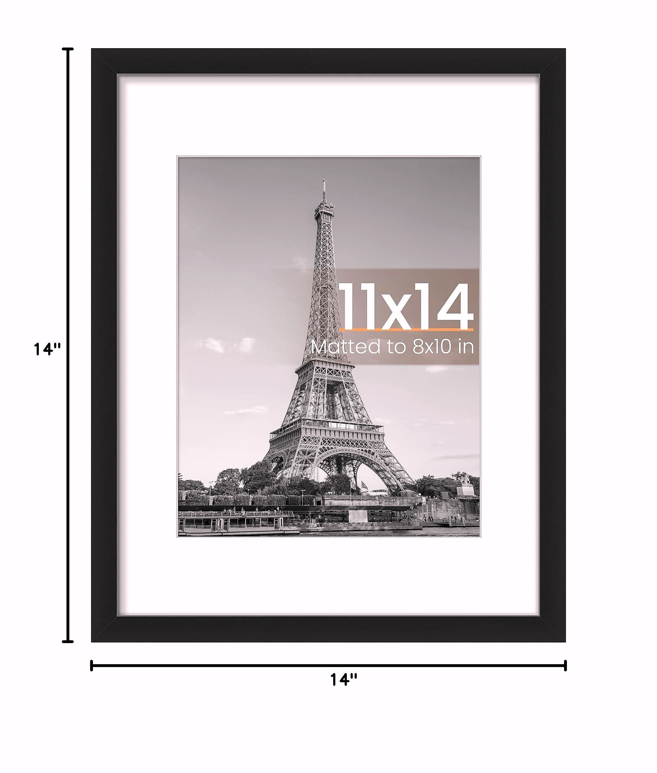 Upsimples 11x14 Picture Frame for 8x10 Photos with Mat
