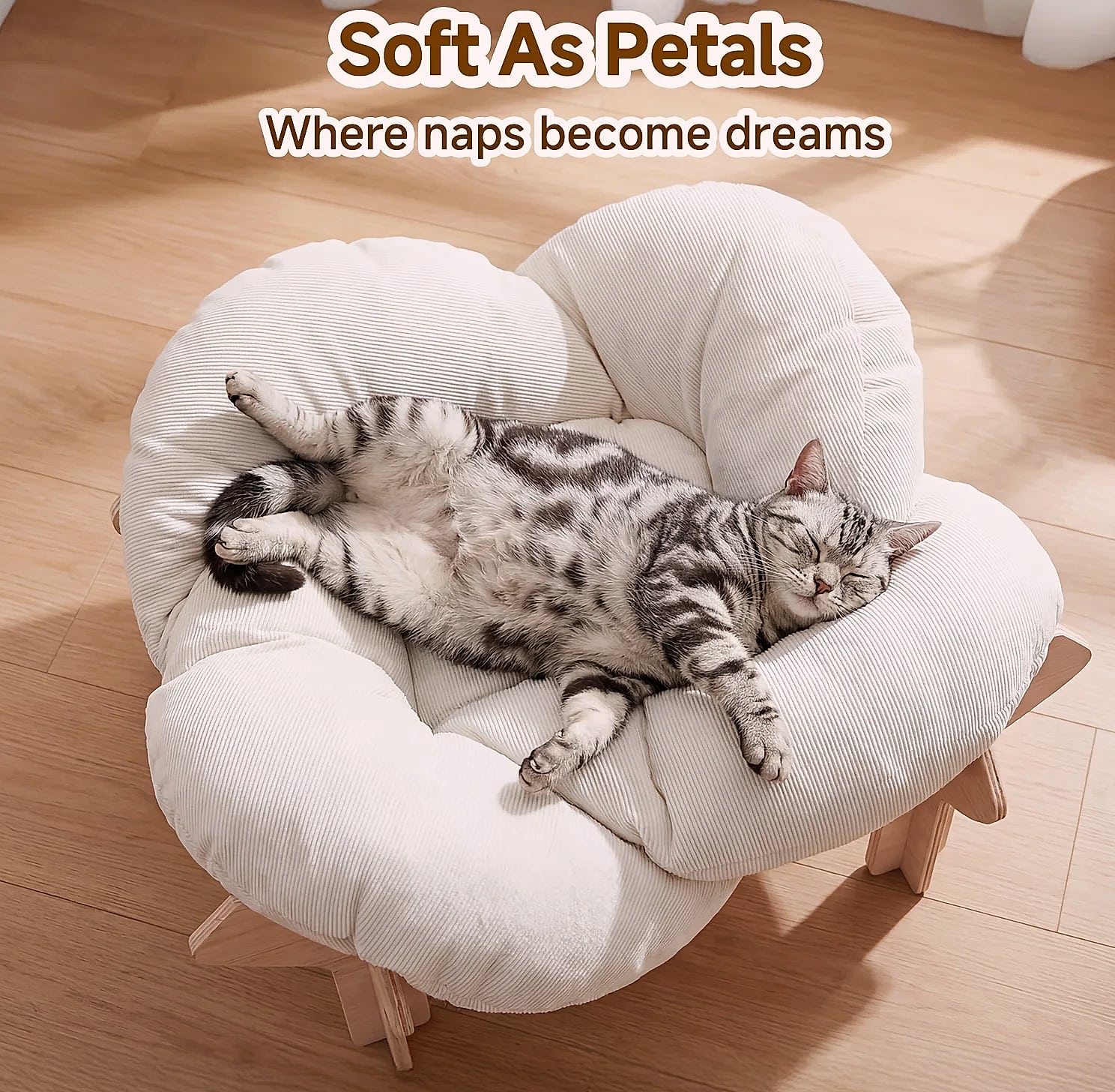 Flower-Shaped Pet Bed for Cats and Small Dogs