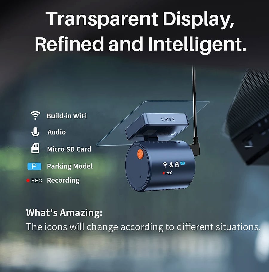 KAWA MINI 3 Pro 2K Dash Cam with WiFi and Voice Control