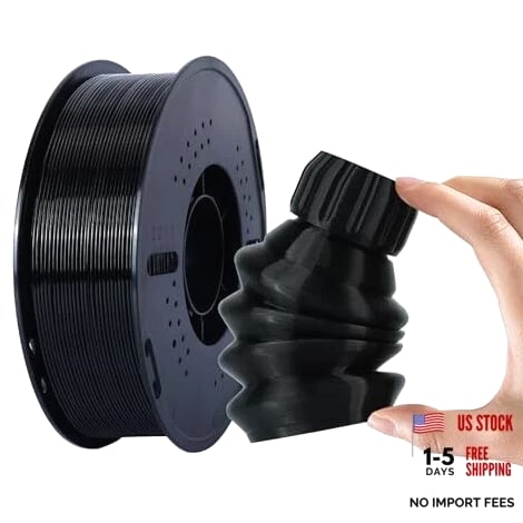 TPU Filament 1.75mm, 95A Flexible TPU 3D Printer, Clog-Free Black