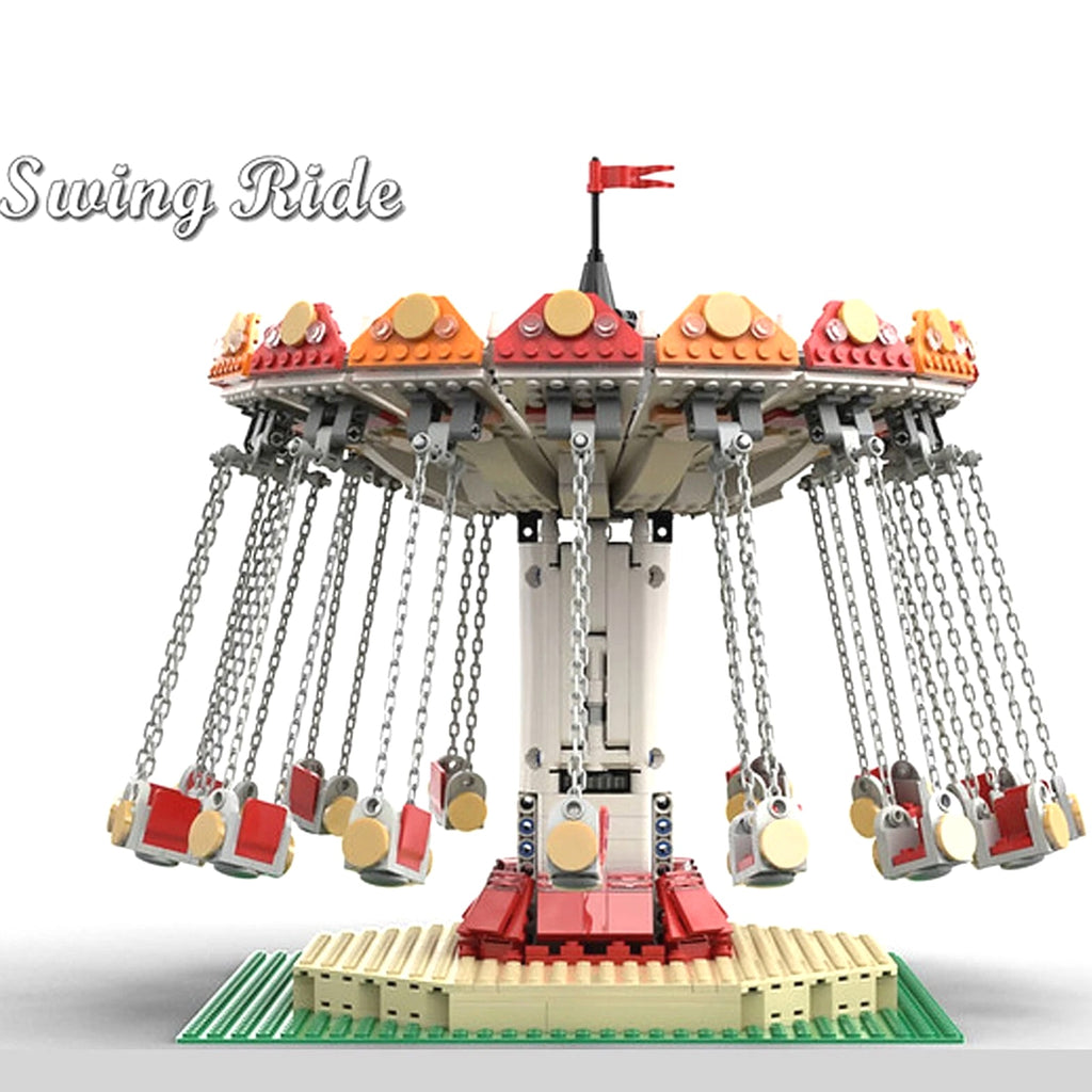 RC Swing Ride Carousel with Power Functions Motors Kits Building Toys MOC Construction