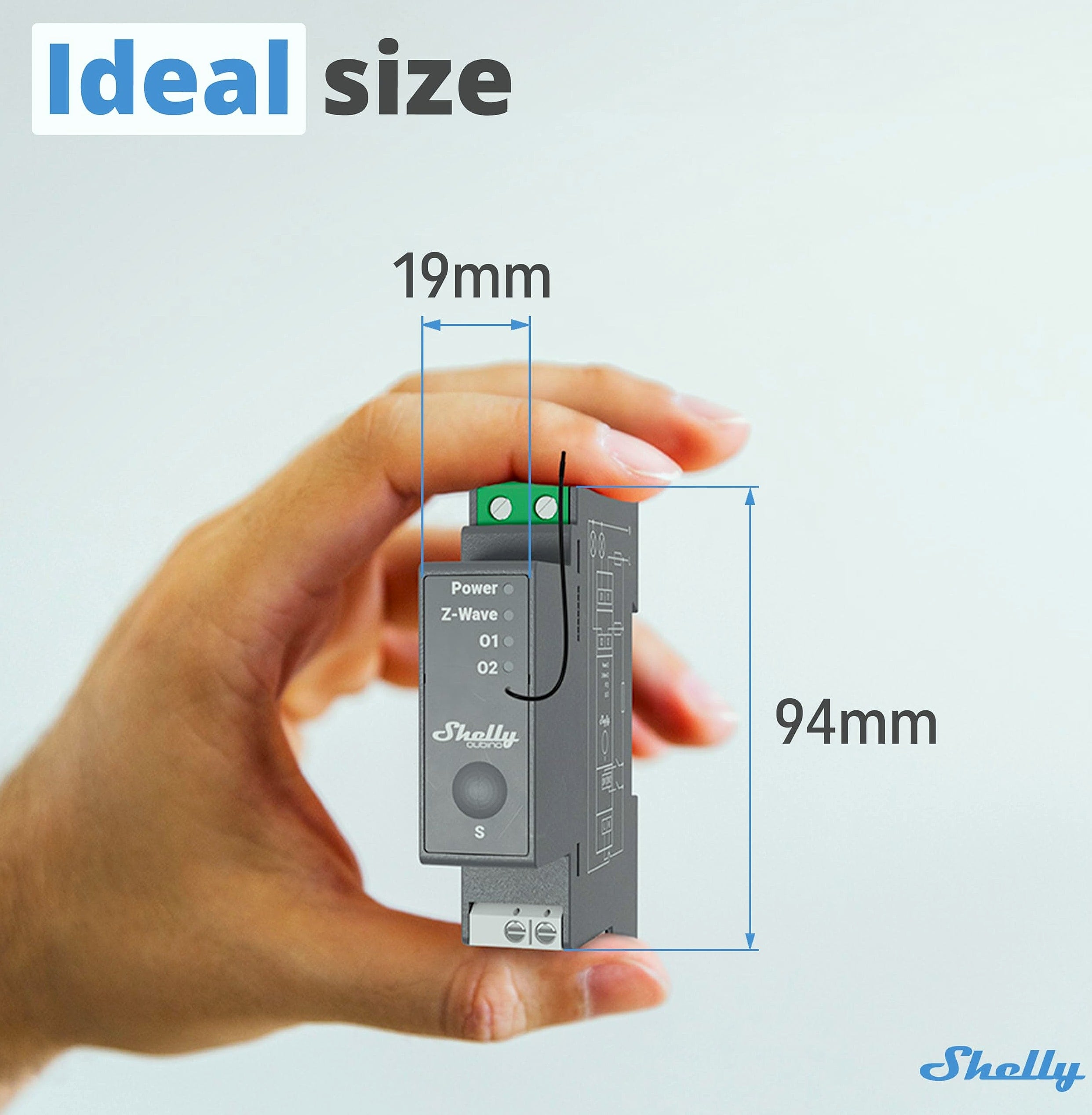 Shelly Wave Pro 2 Z-Wave Smart Relay Switch DIN Rail Mount