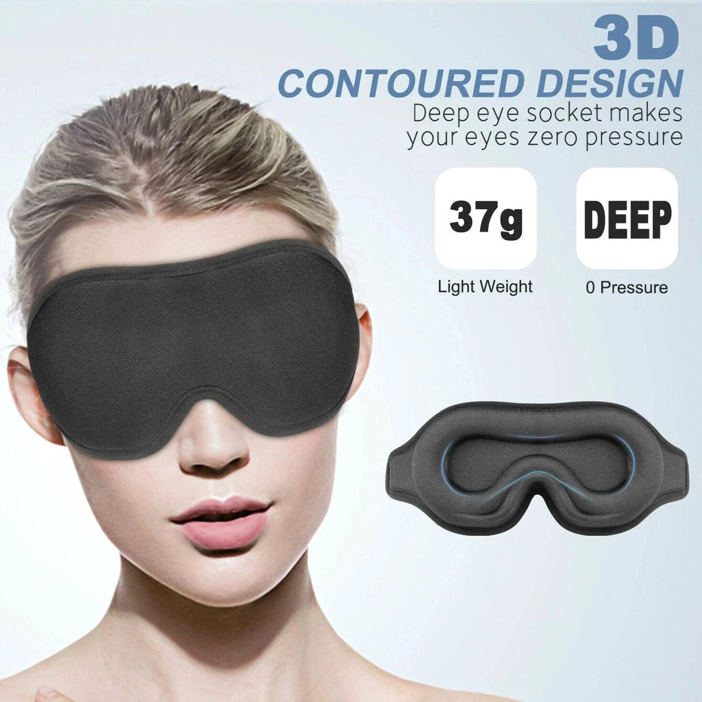 3D Travel Silk Eye Mask Sleeping Soft Padded Shade Cover Rest Relax Blindfold