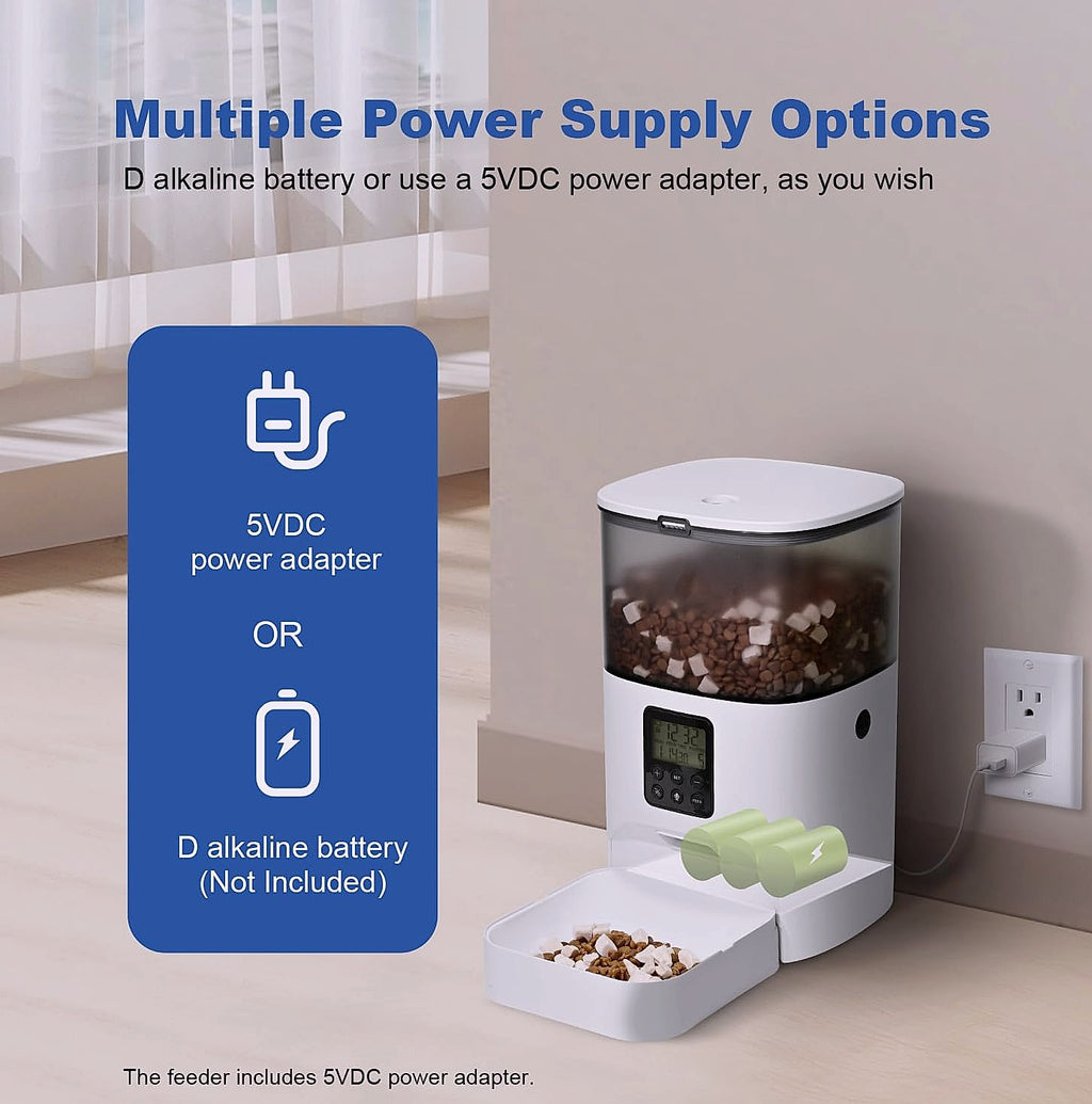 ANDOLL HOME Automatic Cat Feeder 4L with Voice Recorder