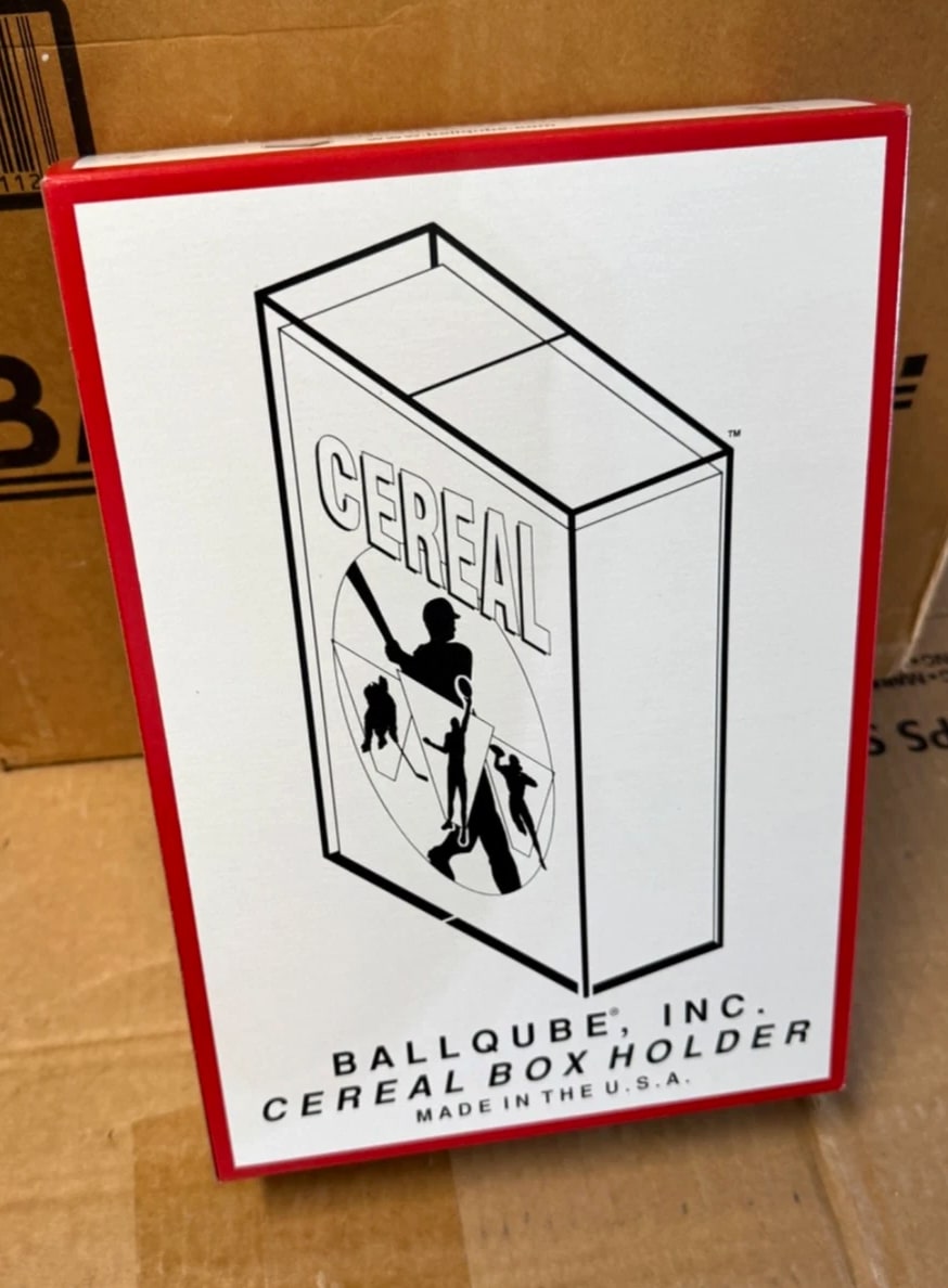 BallQube Cereal Box Holder / Display Case for other Cereal / Sports Memorabilia