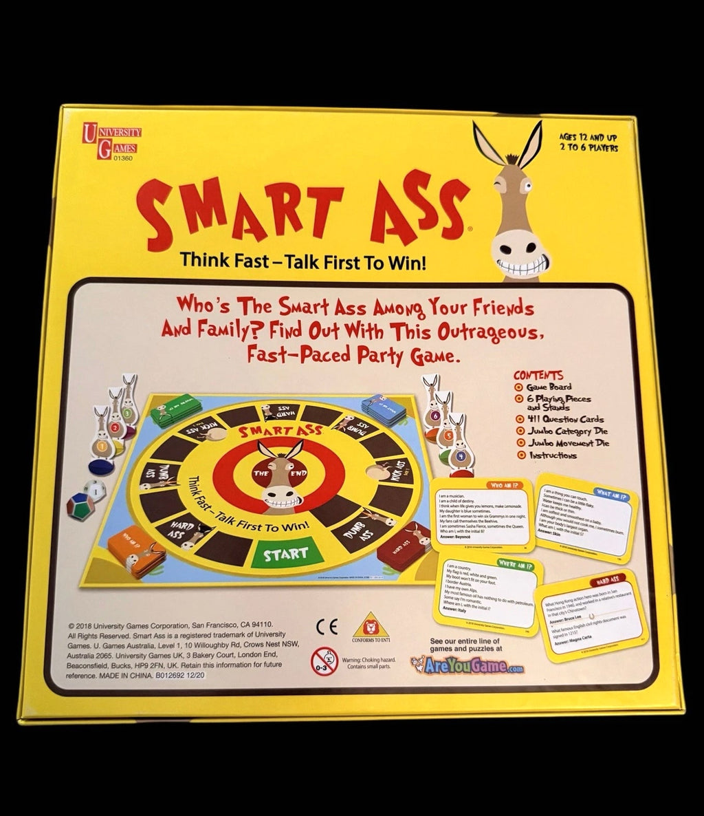 University Games Smart Ass The Ultimate Trivia Board Game for Families & Adults
