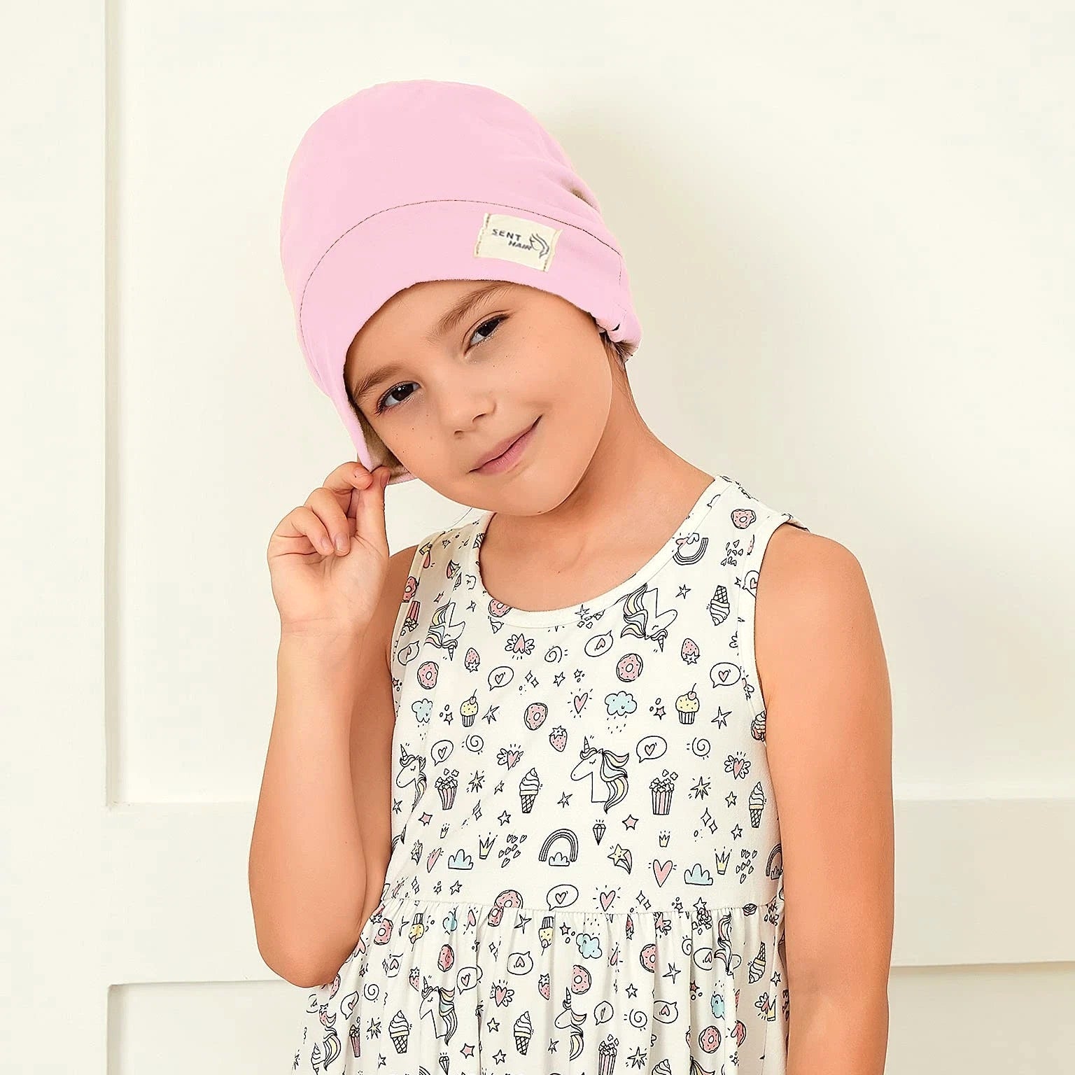 Kids Satin Lined Bonnet Silk Slouchy Beanie for Natural Hair, Adjustable Sleep...