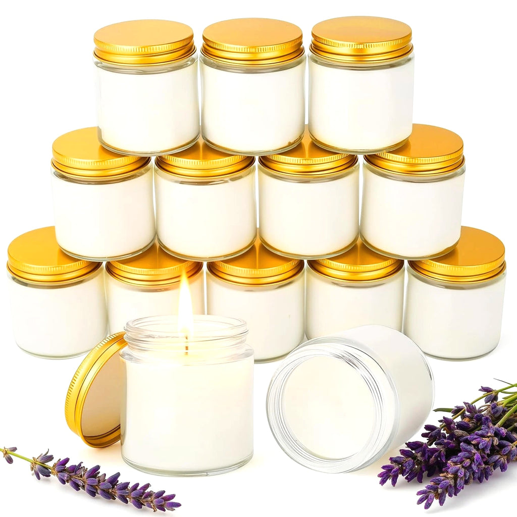 24 PCS 4oz White Soy Wax Candles, Lavender Scented Candle Gift Set, Bulk Party Favors...