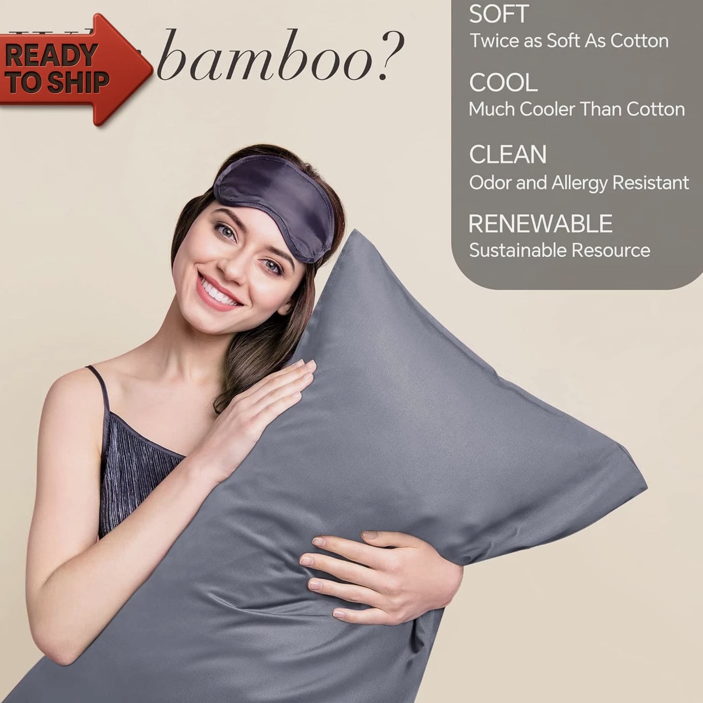 BEDELITE Pillow Cases Queen Size Set of 2, Rayon Derived from Bamboo, Cooling P