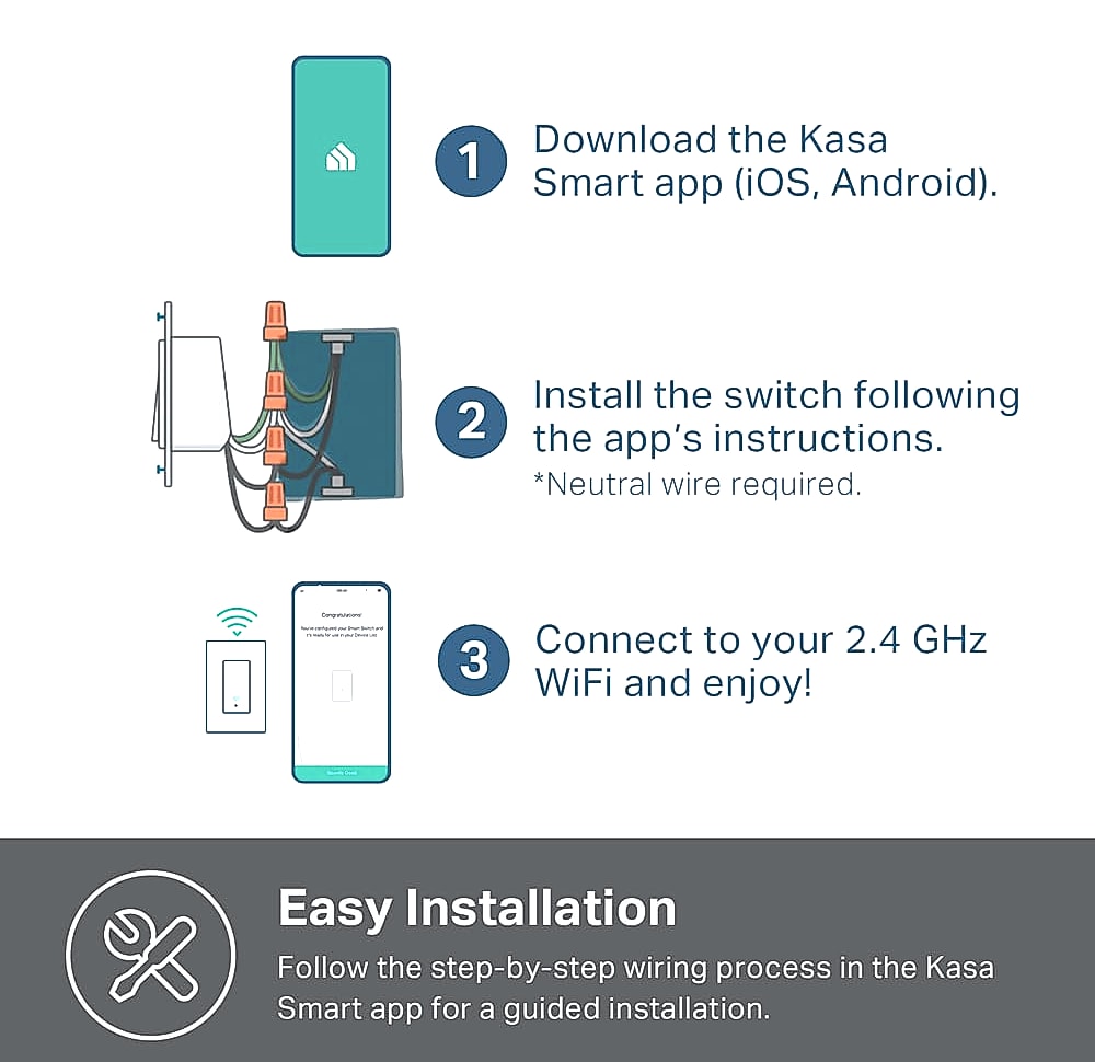 Kasa Smart HS200-2 2-Gang Wi-Fi Light Switch for Alexa
