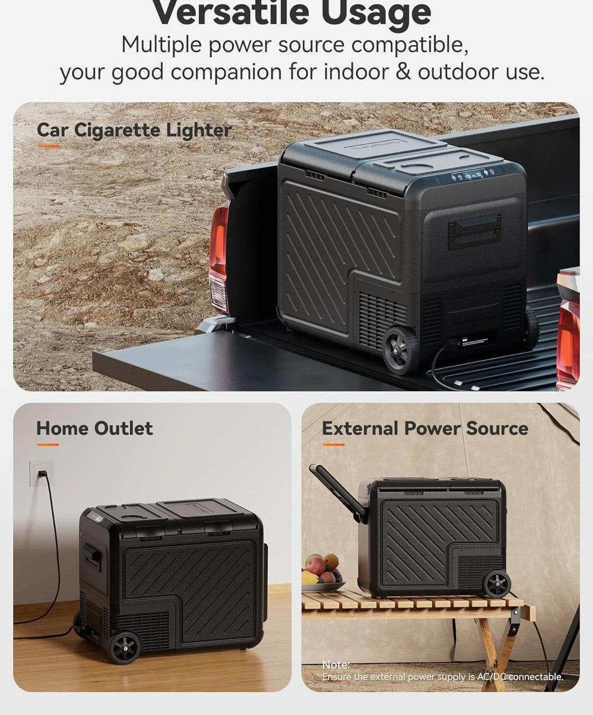 12 Volt Car Refrigerator Portable Freezer 39/48/58Qt Truck RV Fridge APP Control
