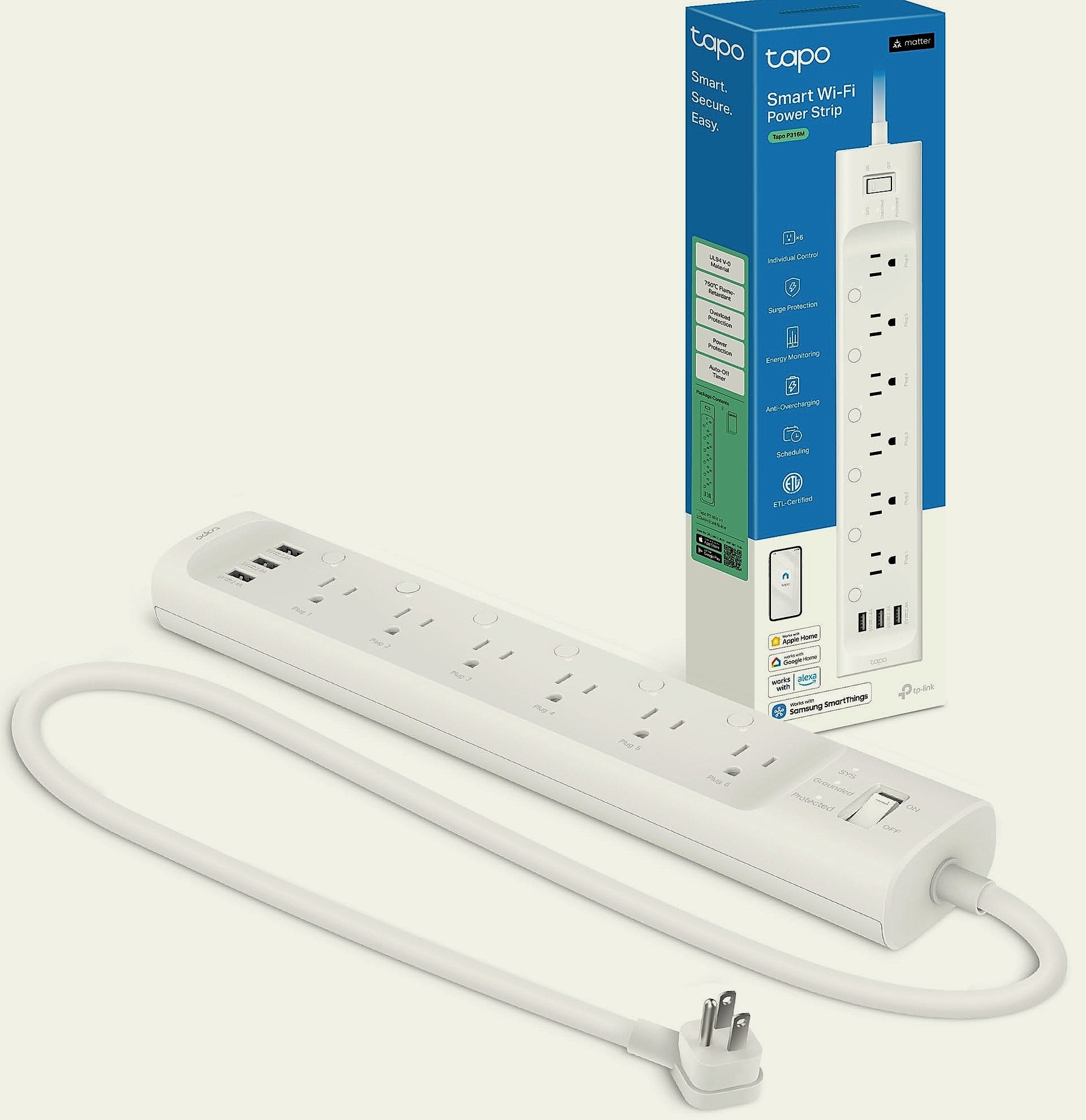 Tapo P316M Smart Power Strip with Energy Monitoring and Matter