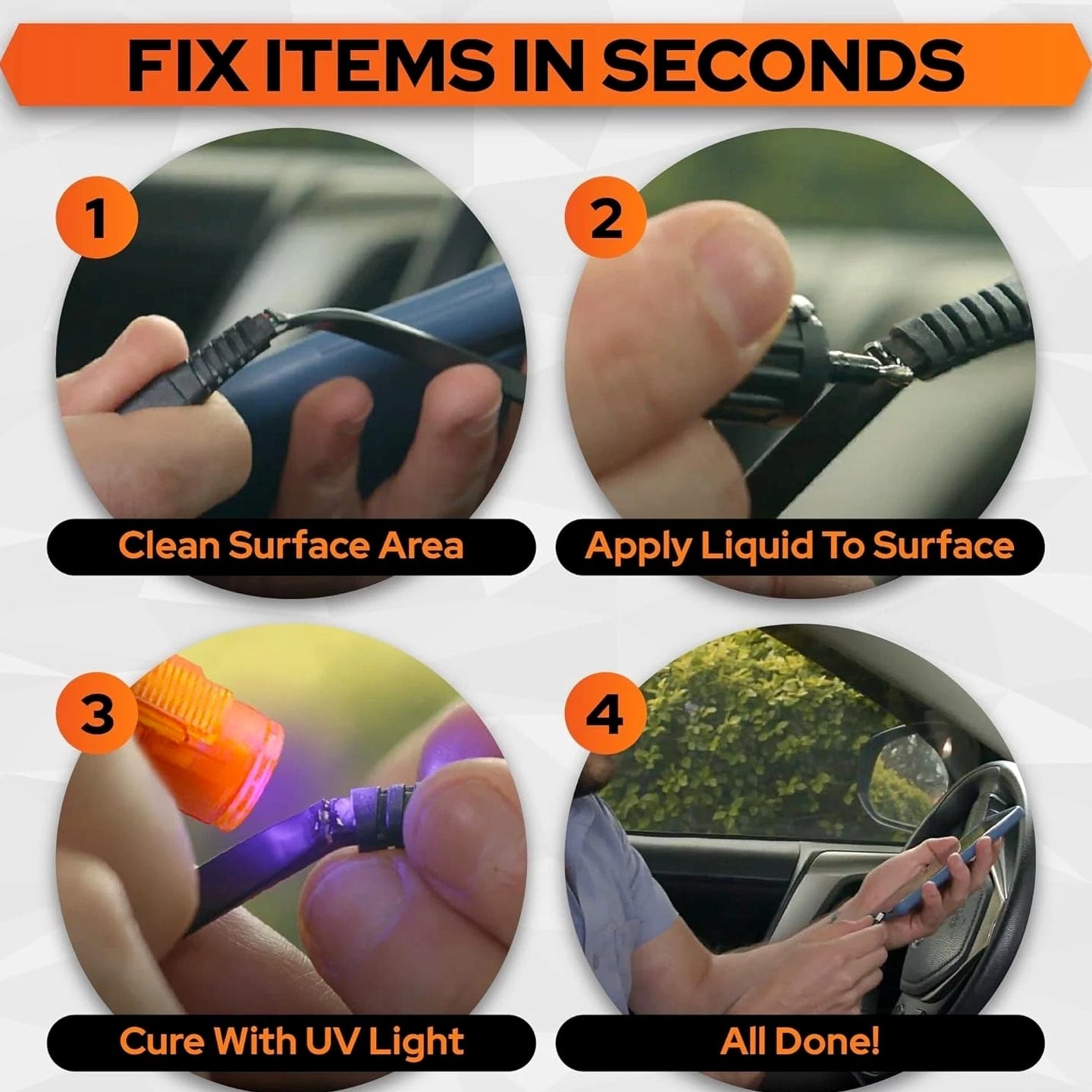 Complete UV Resin Kit with LED Light - Fast Bonding for Jewelry, Plastic & More