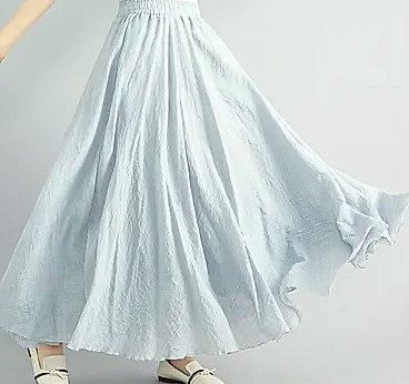 28-Color Mori Girl Cotton Linen A-line Long Skirt