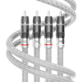 Pair 5N Pure Solid Silver RCA to RCA Cable HiFi Audio Cable Interconnect Line