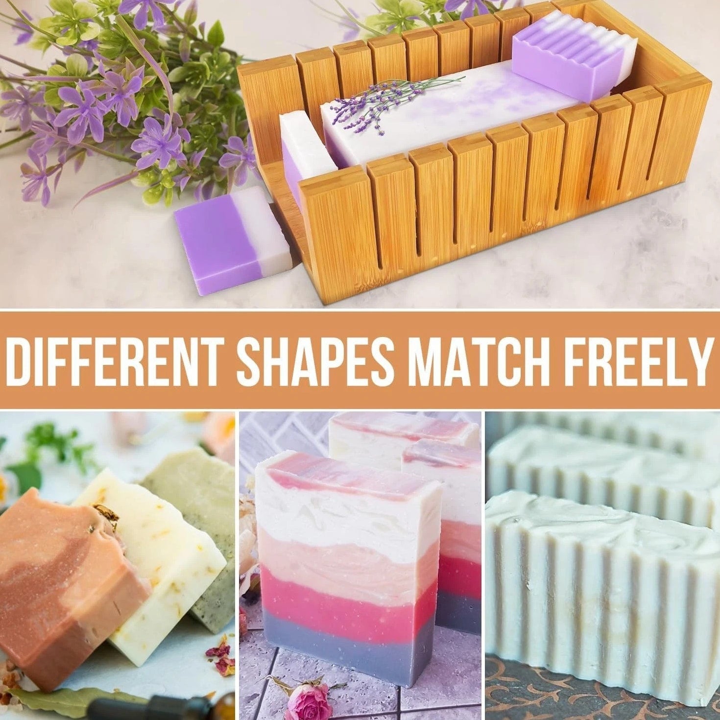 Rectangular Silicone Soap Mold 42oz Kit with Stainless Steel Cutters & Scraper