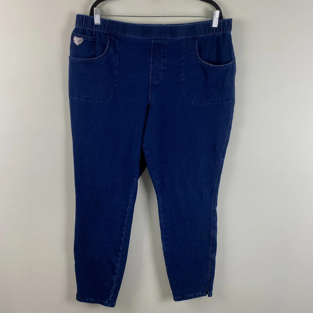 Quacker Factory DreamJeannes Pull-On Leggings w/ Pockets Jeggings XL Jeans