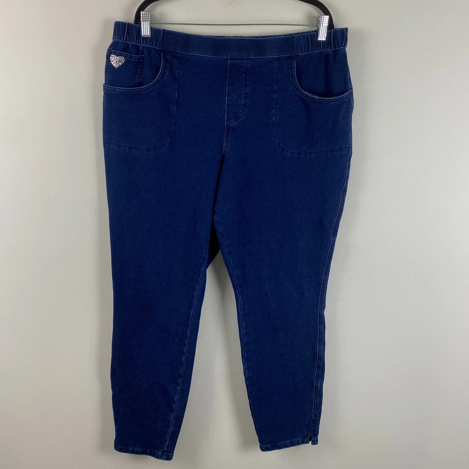 Quacker Factory DreamJeannes Pull-On Leggings w/ Pockets Jeggings XL Jeans