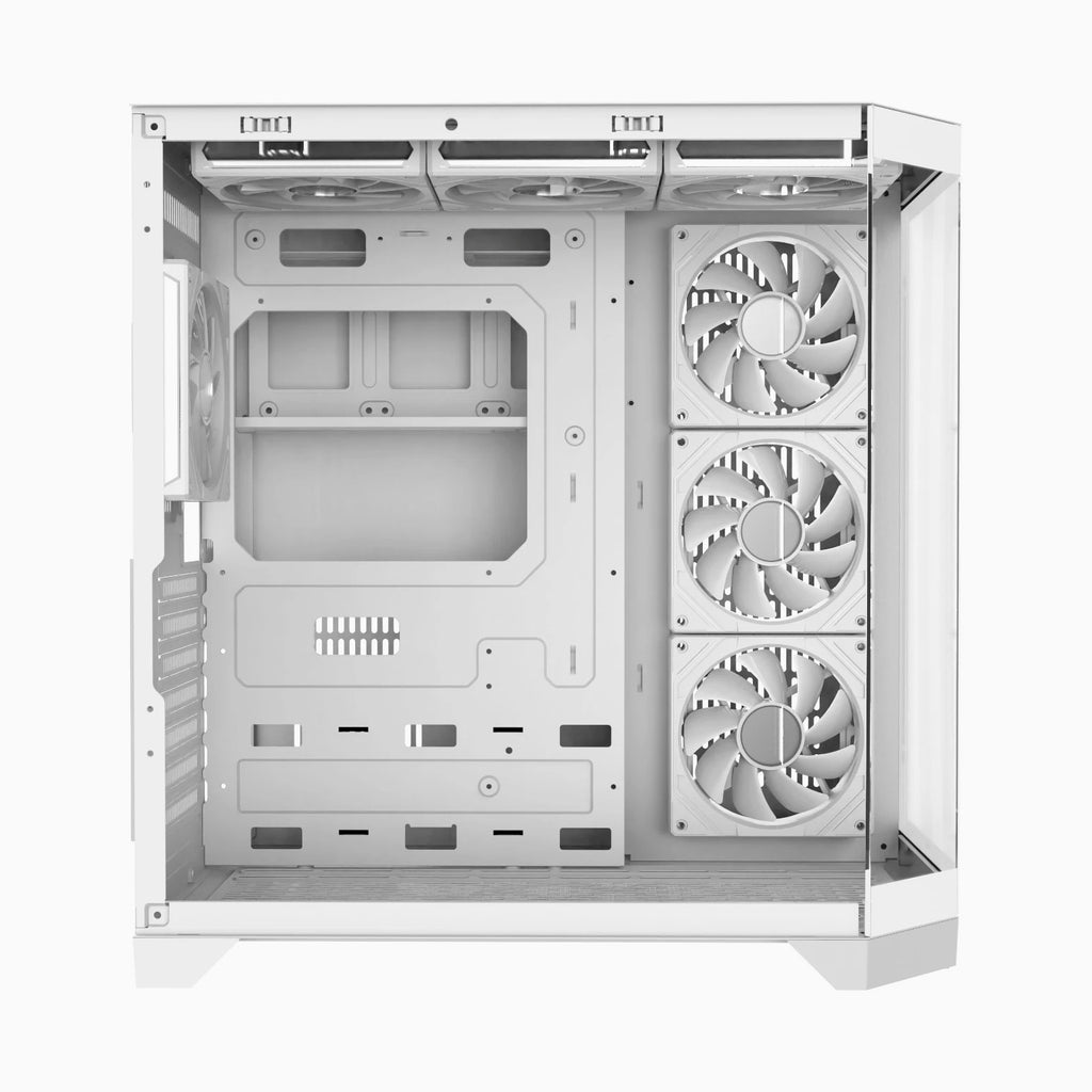 Iceberg Gaming PC Case Crystal Edge White Three Tempered Glass and seven fans