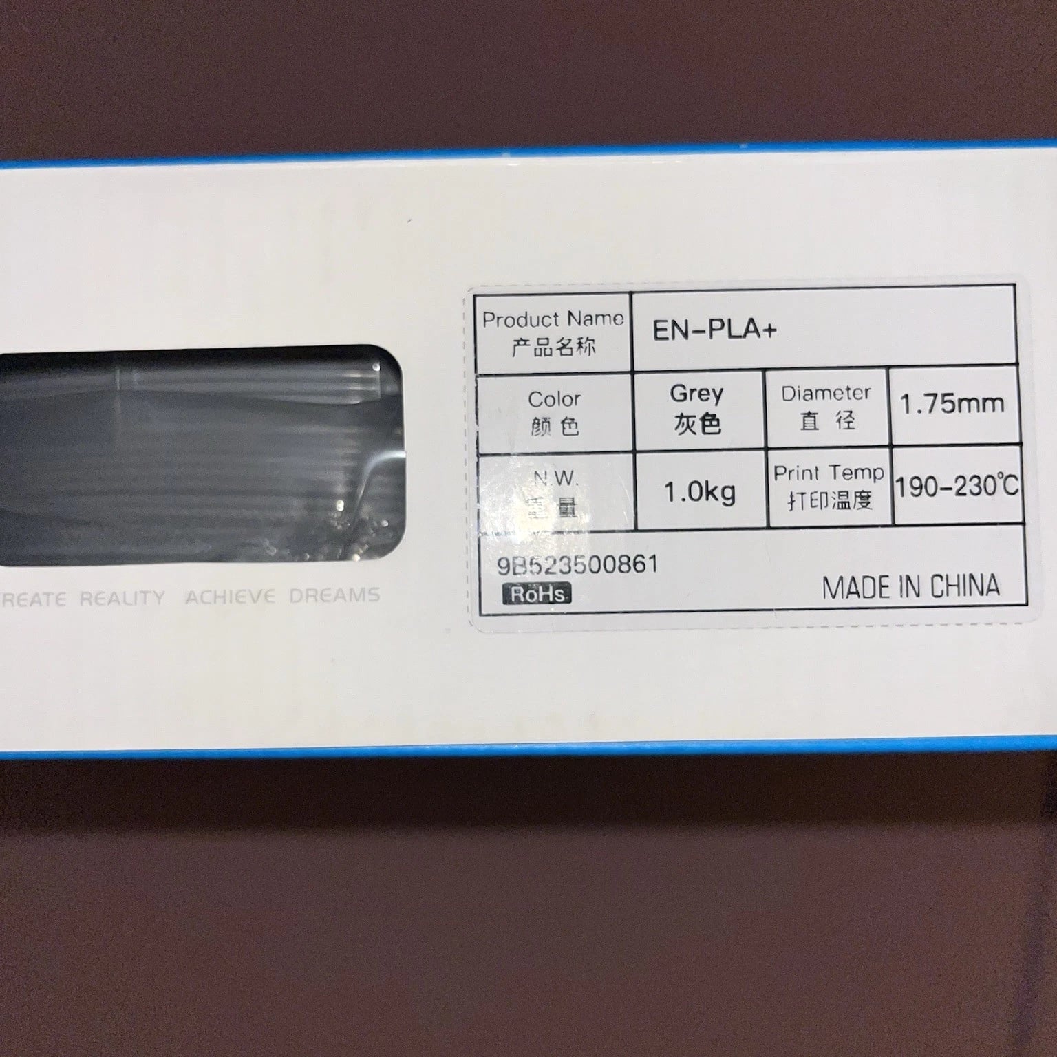 Ender 1.75mm PLA+ 3D Printing Filament, 1kg Grey