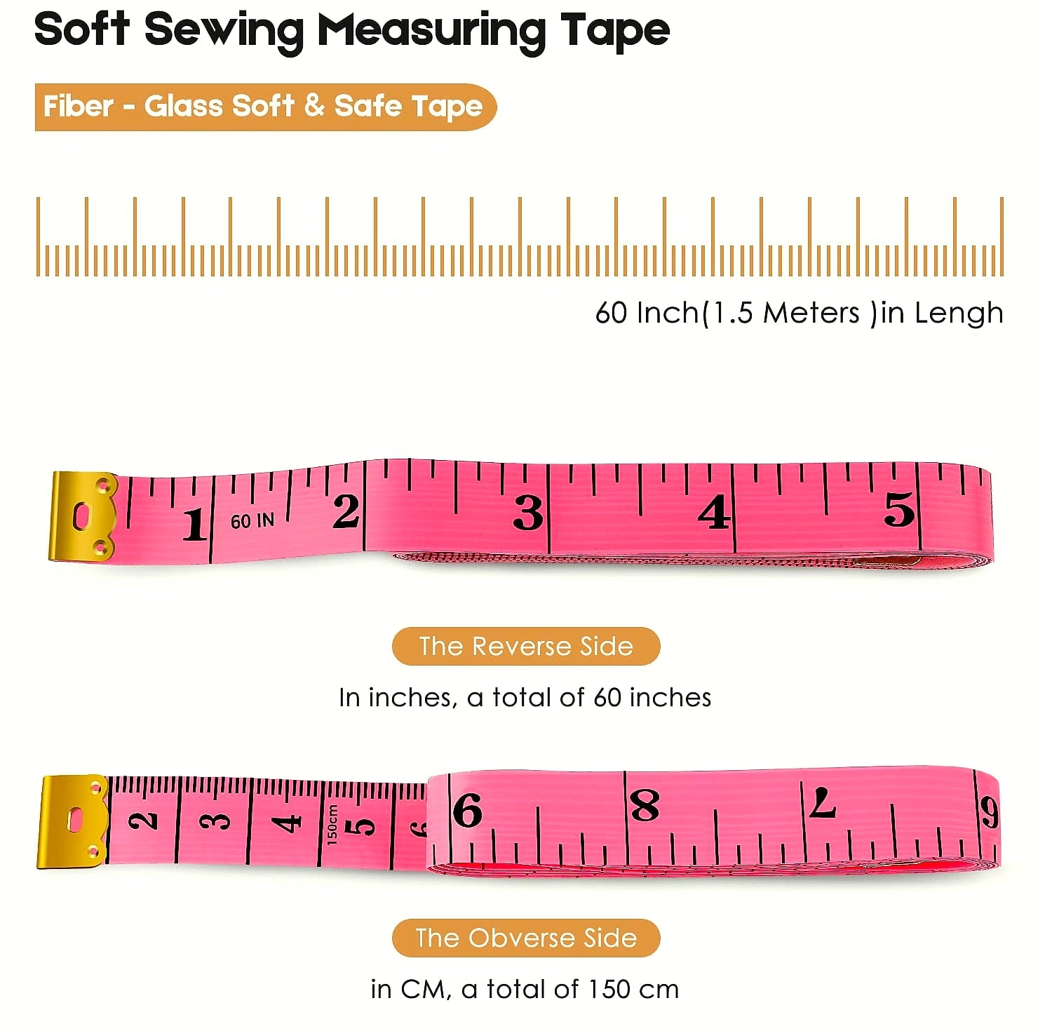 iBayam 2 Pack Tape Measure for Sewing and Body Measurements