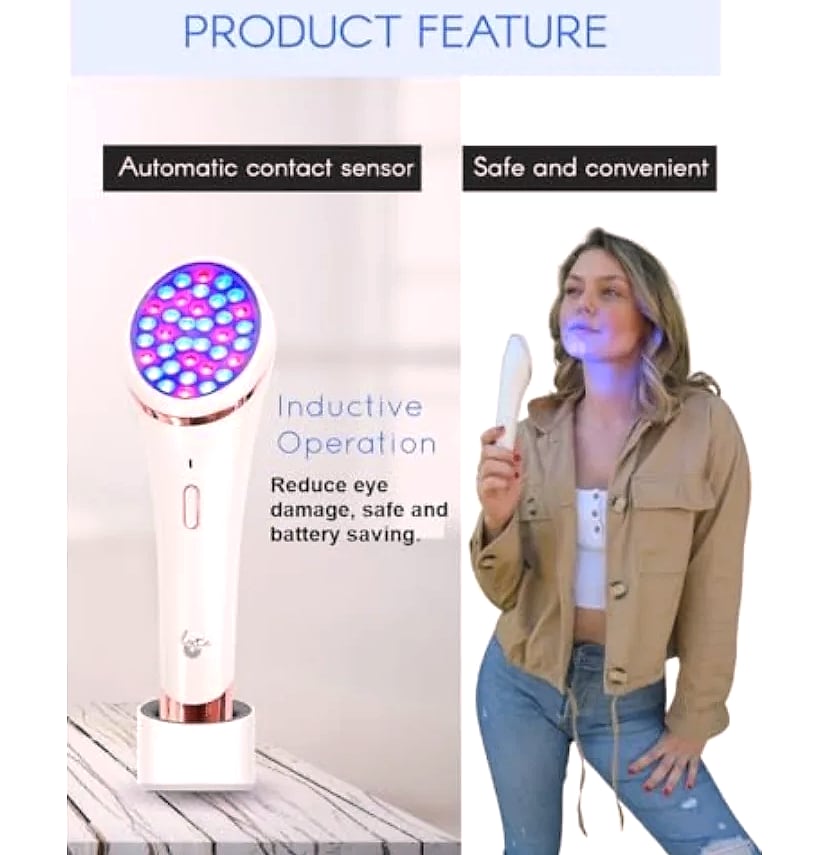 Wireless Duo Red Blue LED Light Therapy Face Device