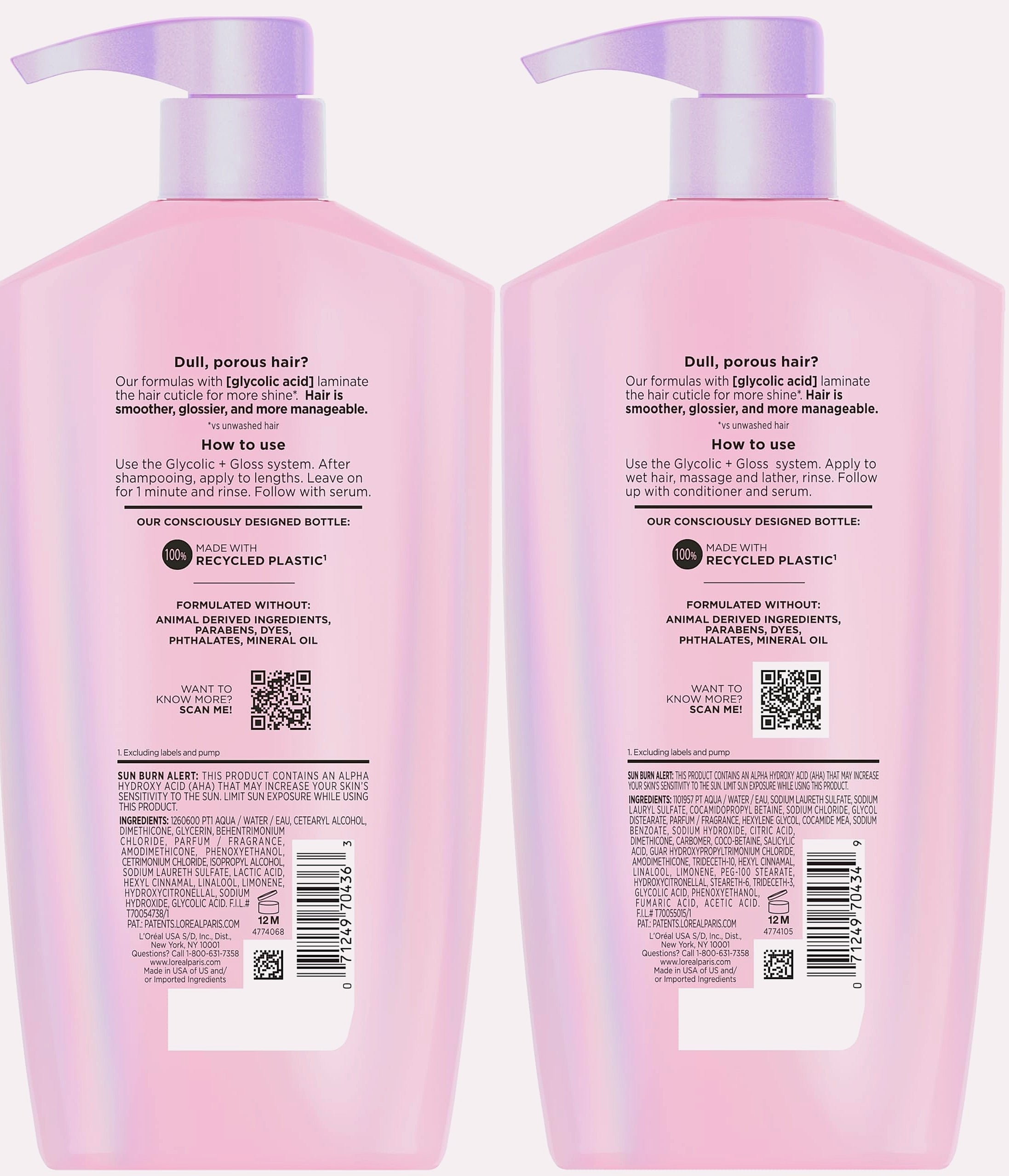 L'Oreal Paris Elvive Glycolic Gloss Shampoo and Conditioner Set
