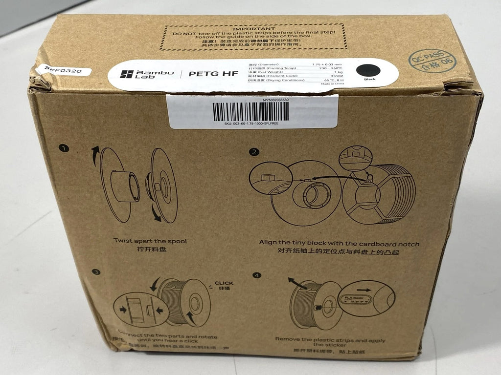 Bambu PETG HF 1.75mm Black 33102 - Open Box
