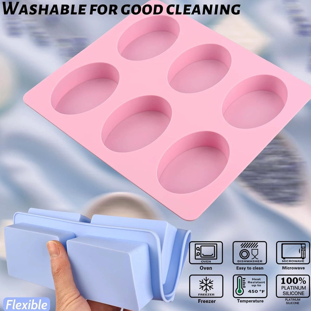 2-Pack 6 Cavity Silicone Soap Molds for DIY Soap Making & Desserts