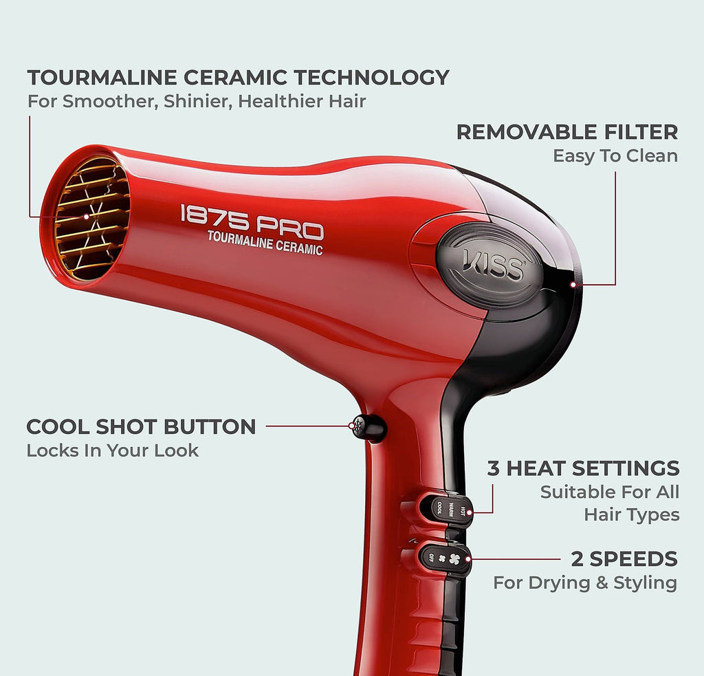 KISS 1875 Watt Pro Tourmaline Ceramic Hair Dryer
