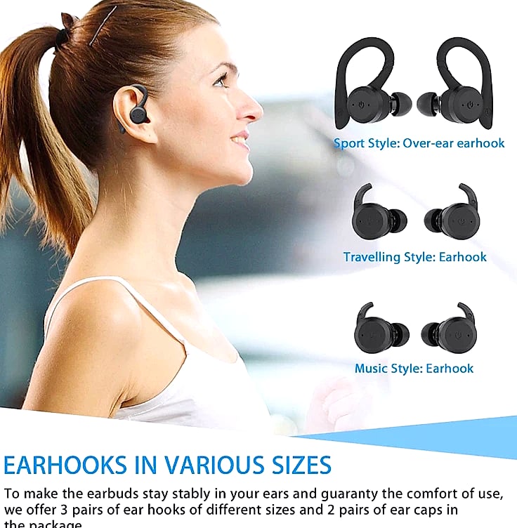 GDLYL Waterproof Bluetooth Earbuds IPX7 TWS Wireless Headset
