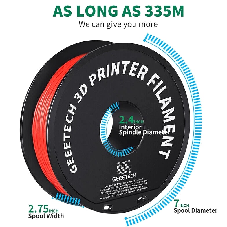 【Buy 6 Get 4 Free,Add 10】GEEETECH 3D Printer Filament PLA/ABS+/PETG/TPU/Resin US