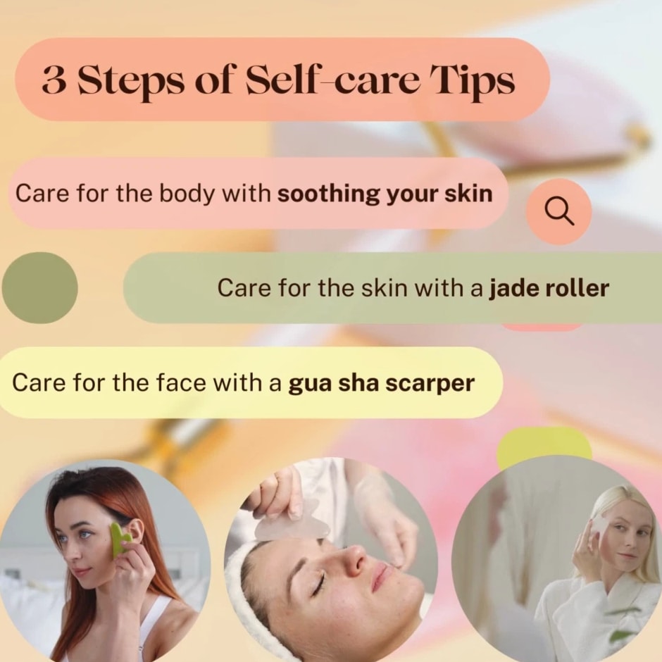Gua Sha Jade Stone - Natural Rose Quartz Face Body Massager Facial Scraper