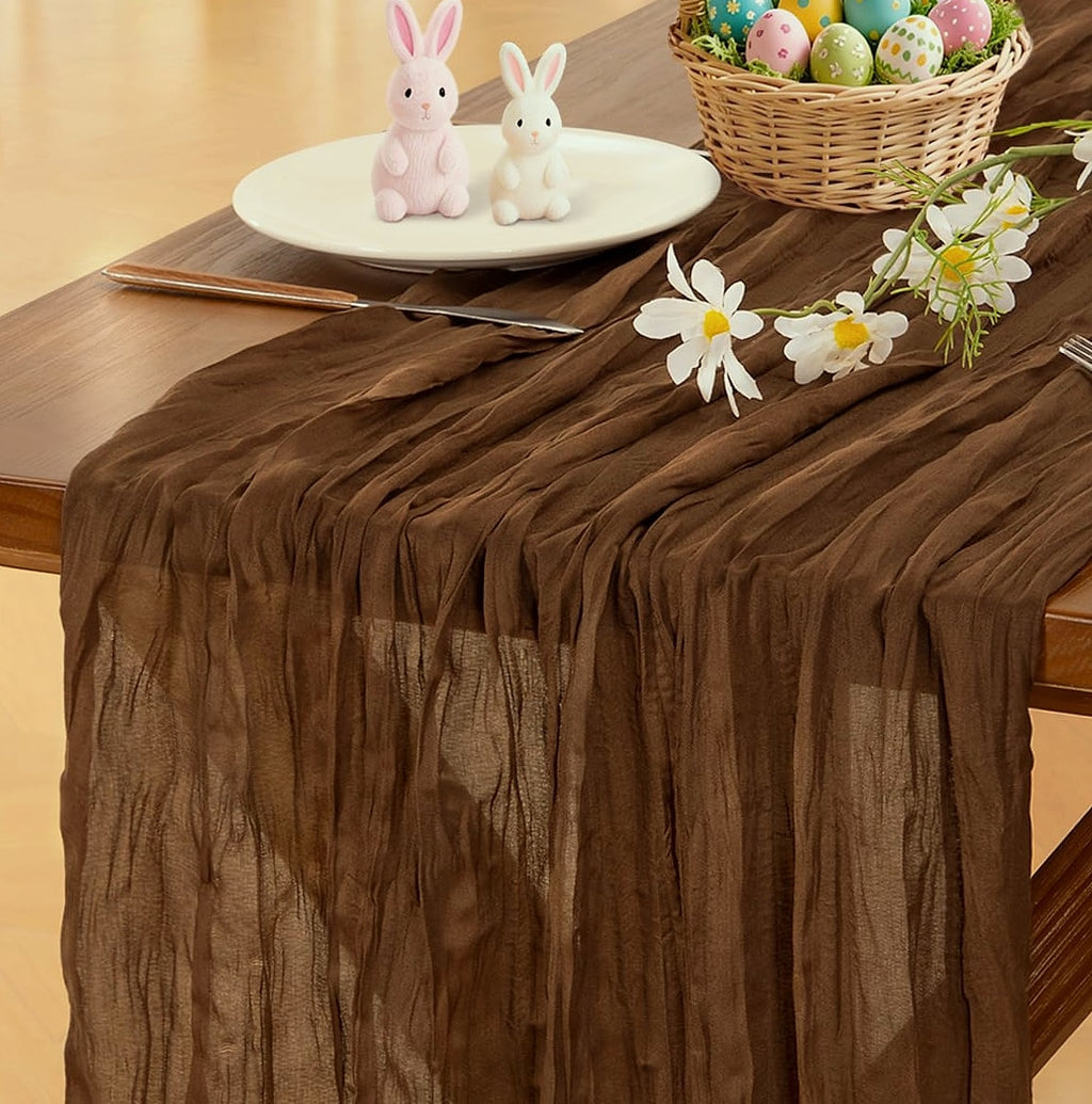 Socomi Pink Cheesecloth Table Runner 120 inch Farmhouse