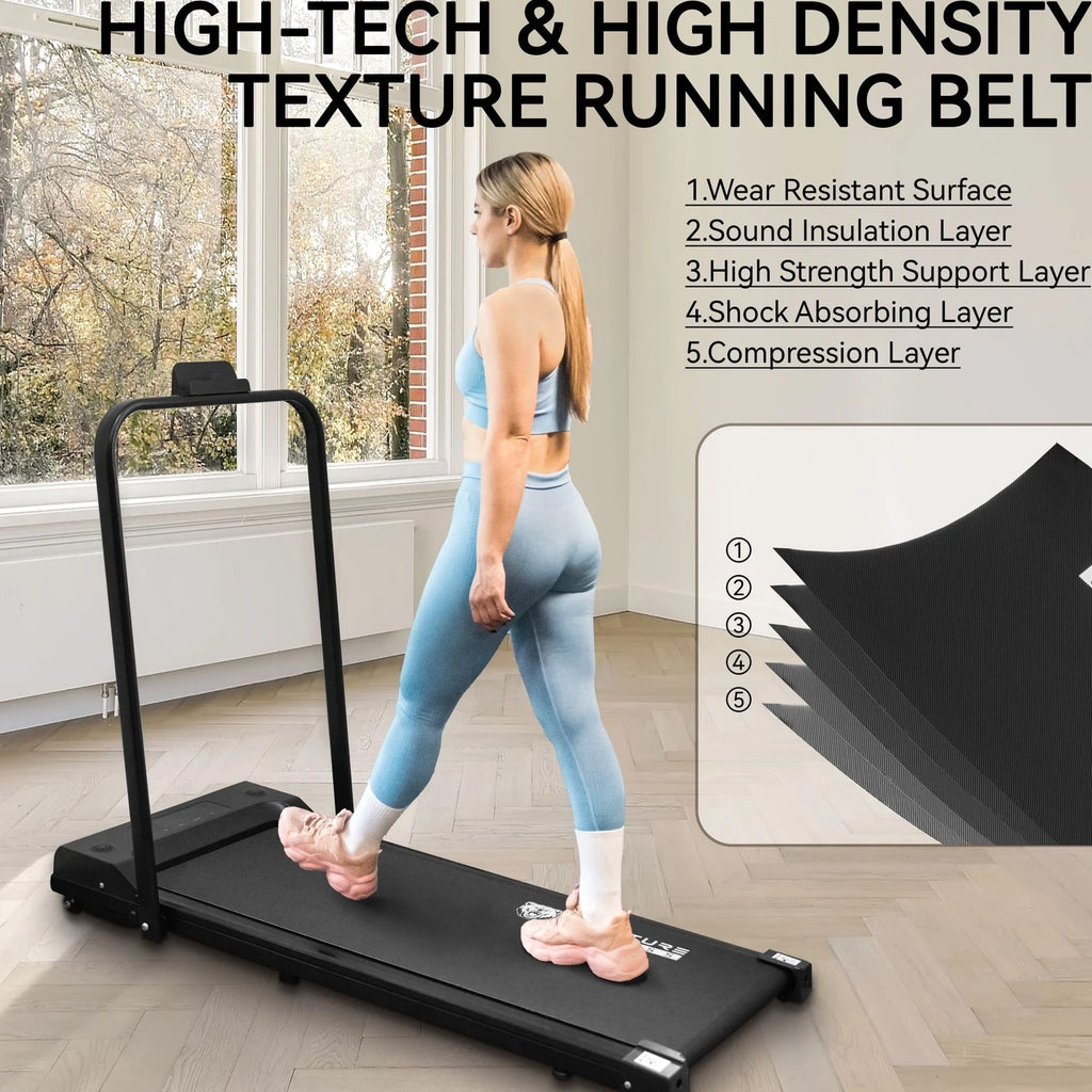 2-in-1 Foldable Treadmill, Compact Walking Pad, Under Desk Electric Treadmill
