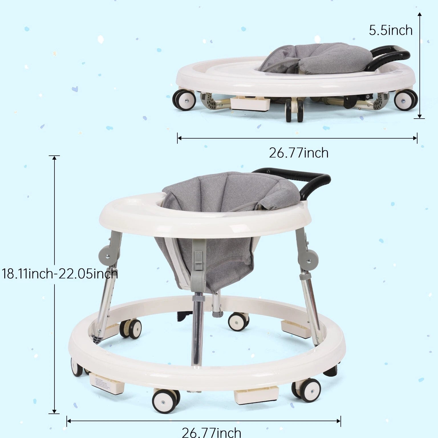 Baby Walker Bouncer Combo | 9-Level Height Adjustment