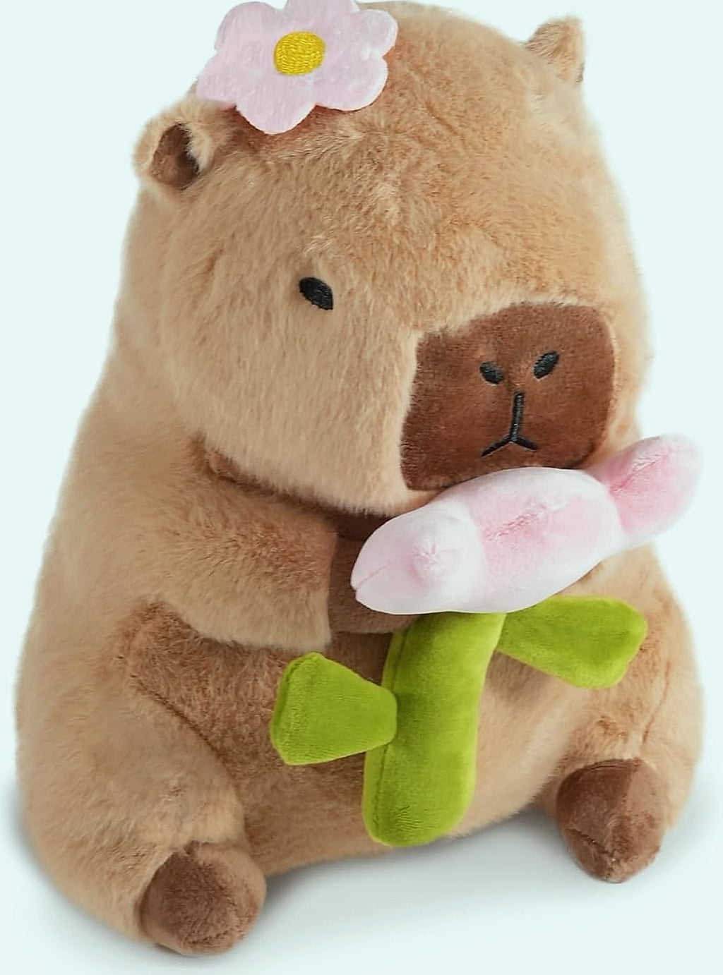 CHDBLOCK Flower Capybara Plush Toy, 11 Inch Soft Stuffed Animal