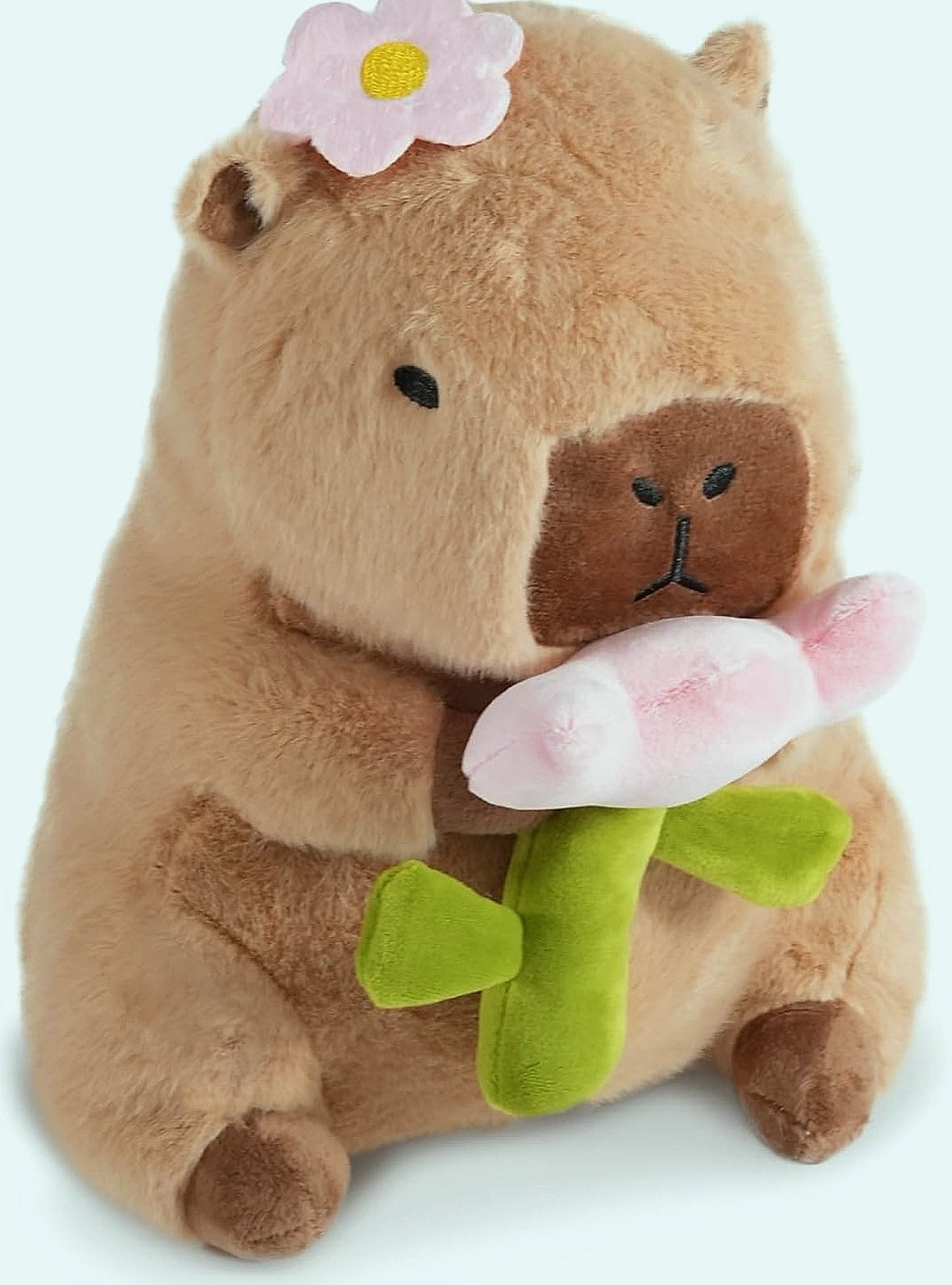 CHDBLOCK Flower Capybara Plush Toy, 11 Inch Soft Stuffed Animal
