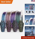 PLA 3D Printing Filament Bundle - Dark Purple/Green/Blue/Fuchsia, 200g