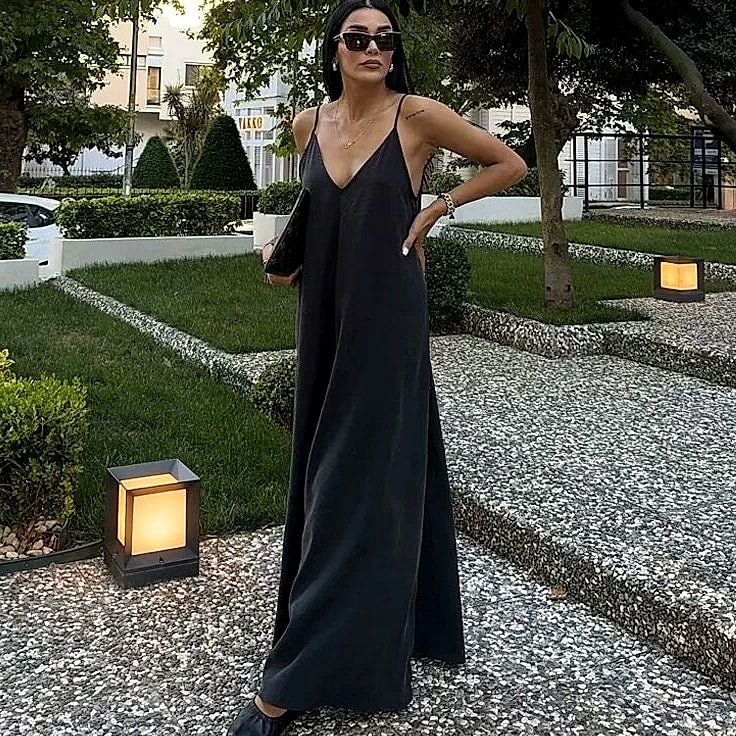 MUJER Backless Slip Maxi Dress for Summer