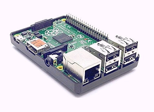 sb components Jet Black Case for Raspberry Pi 3 Model B and Raspberry Pi 2 Model B (Black) with Access to All Ports