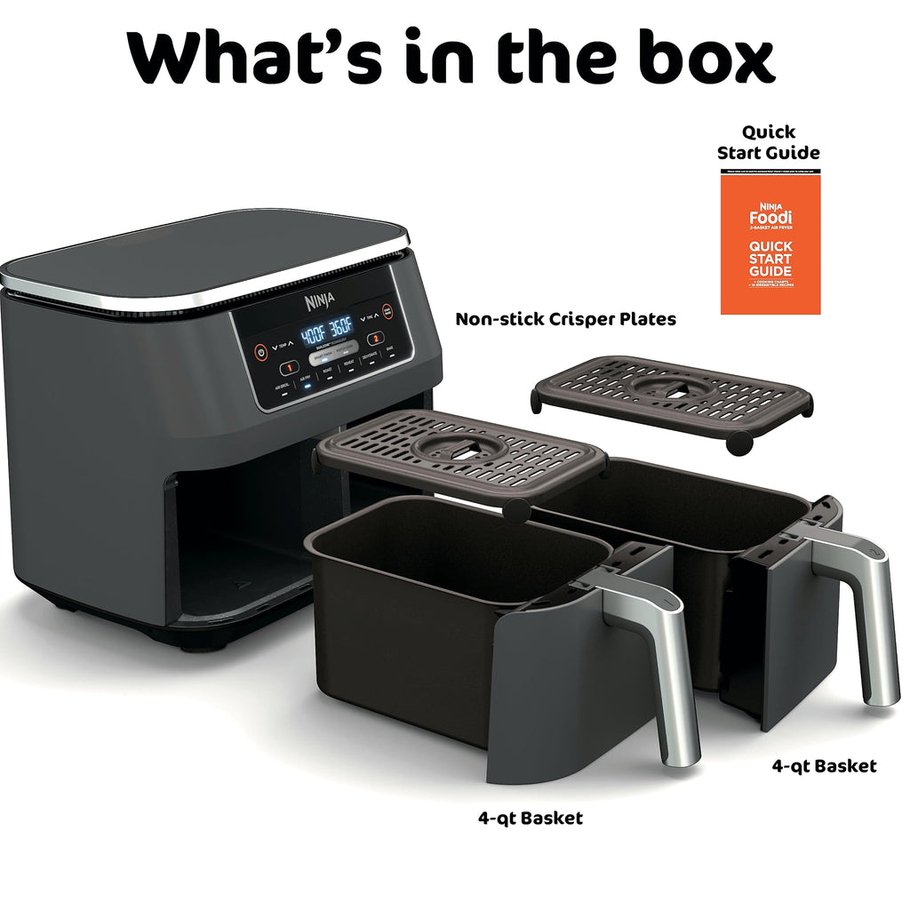 Ninja DZ201 Foodi 8 Quart DualZone Air Fryer with 2 Independent Baskets
