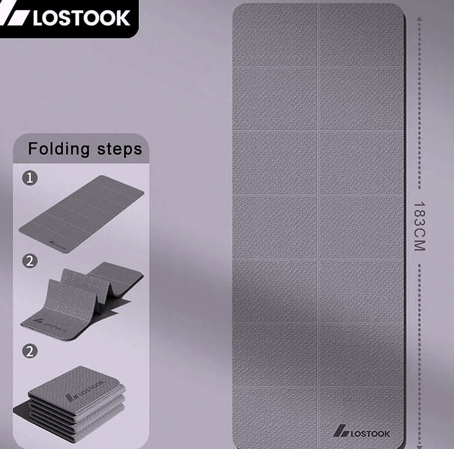 Lostook 4mm TPE Foldable Yoga Mat 183x61cm for Travel