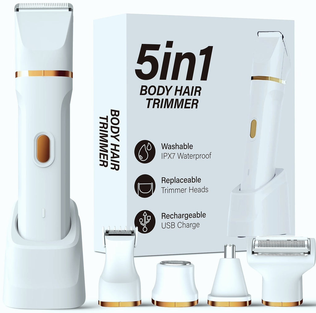KINGTEE 5-in-1 Electric Bikini Trimmer Waterproof Hair Removal