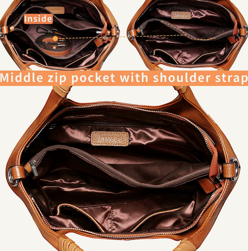 Iswee Genuine Leather Shoulder Bag for Women