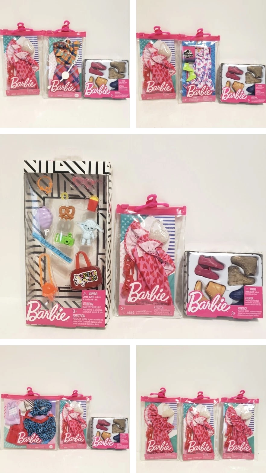 Barbie & ken Fashions Pack clothes or accessories "Sold in sets" "You Pick" NEW