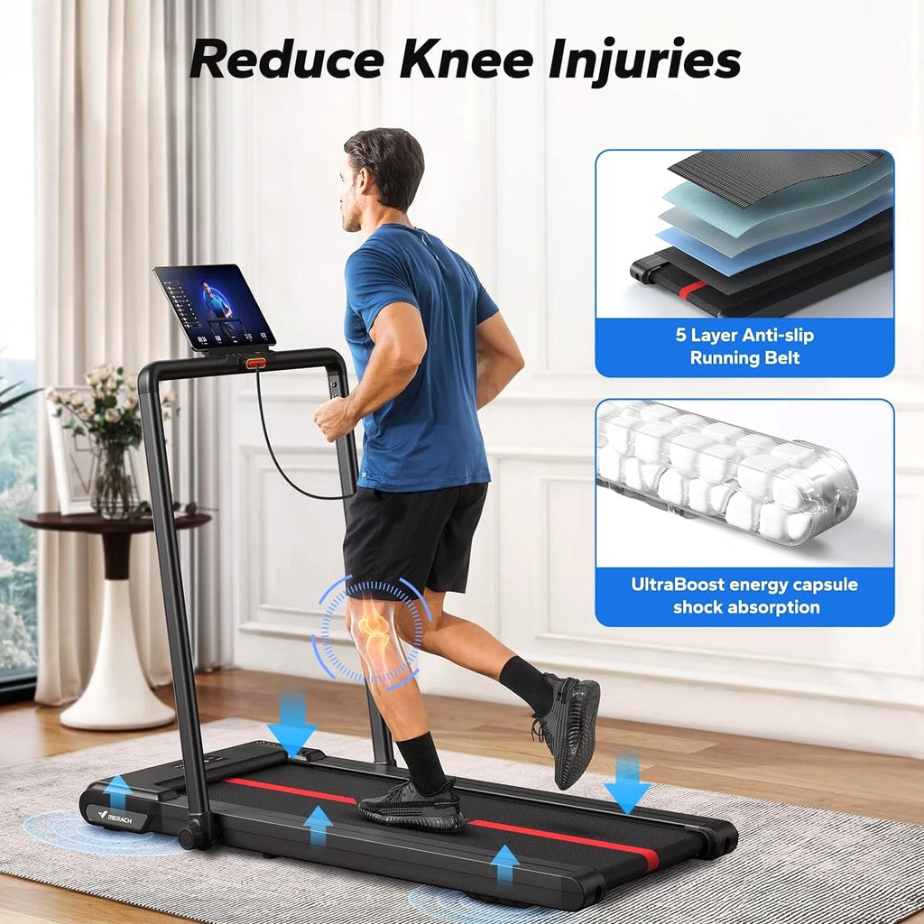 MERACH T05 2-in-1 Folding Walking Pad Small Treadmill for Home 265LBs Capacity